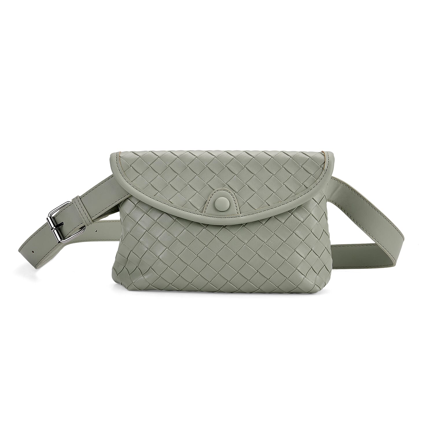 Leatherette Textured Crossbody Handbag with Scarf Accent & Adjustable Strap - Pistachio Green