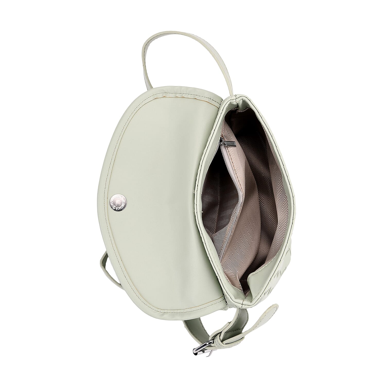 Leatherette Textured Crossbody Handbag with Scarf Accent & Adjustable Strap - Pistachio Green