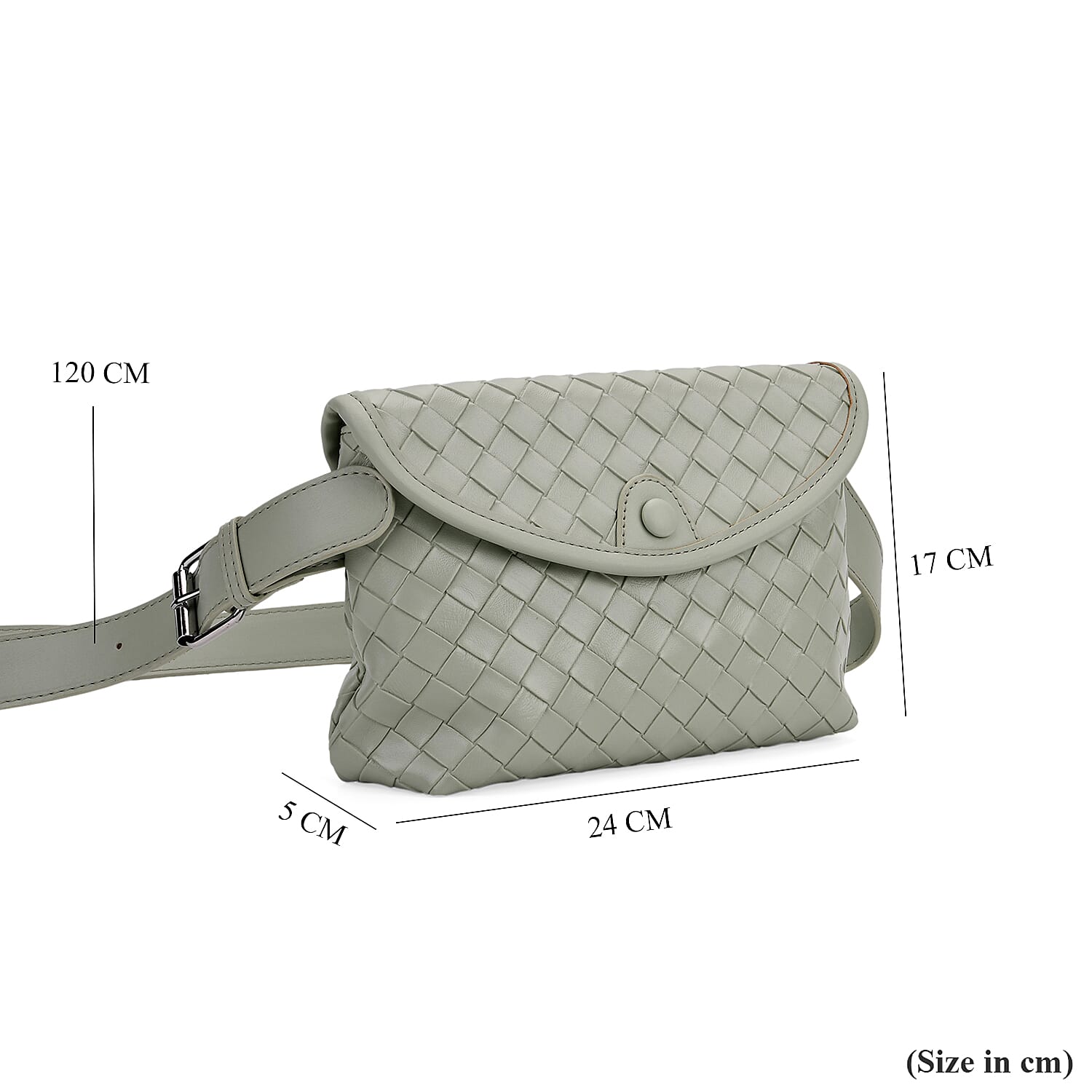 Leatherette Textured Crossbody Handbag with Scarf Accent & Adjustable Strap - Pistachio Green