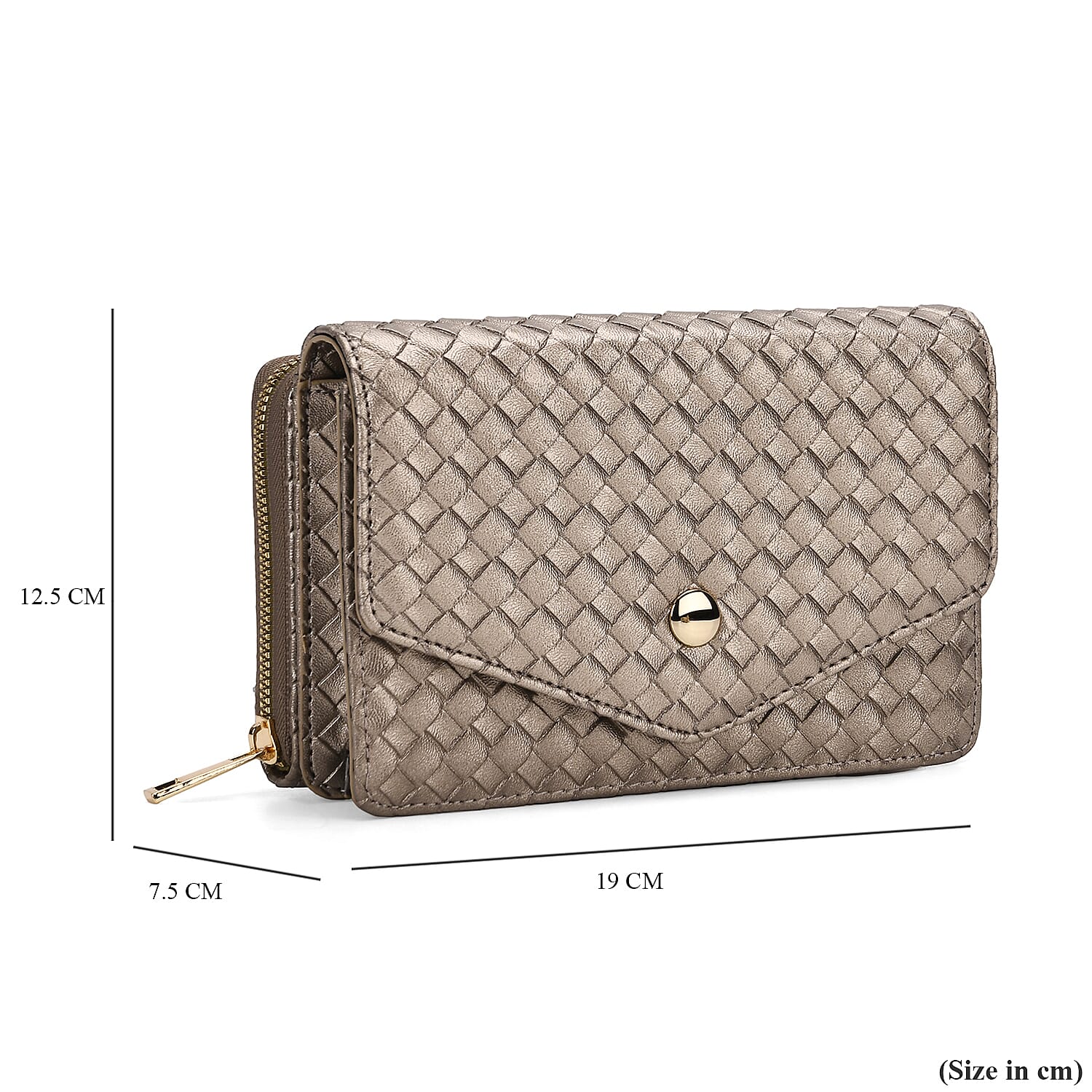 Stylish Crossbody Messenger Bag with Adjustable Strap & Card Slots - Gold