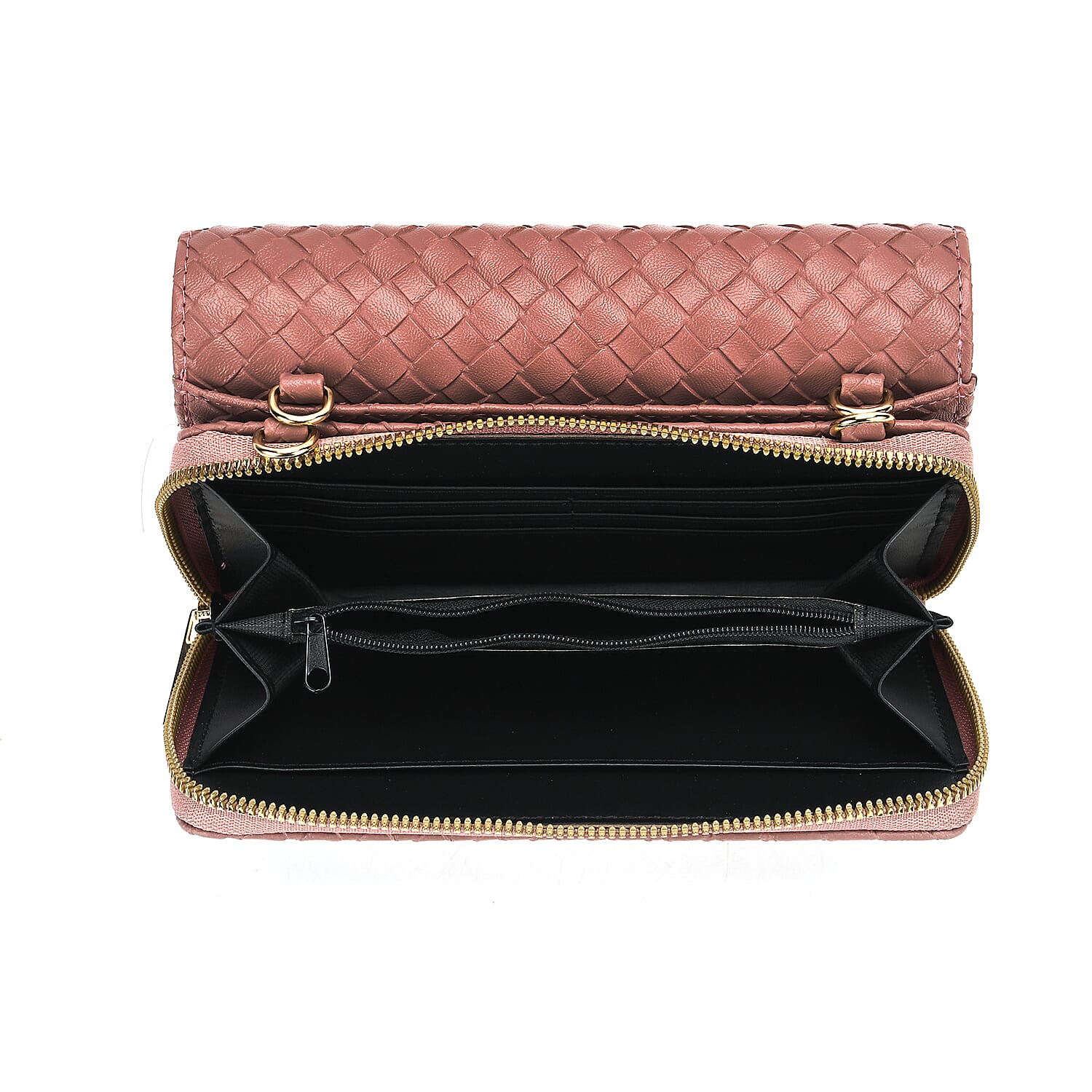 Stylish Crossbody Messenger Bag with Adjustable Strap & Card Slots - Pink