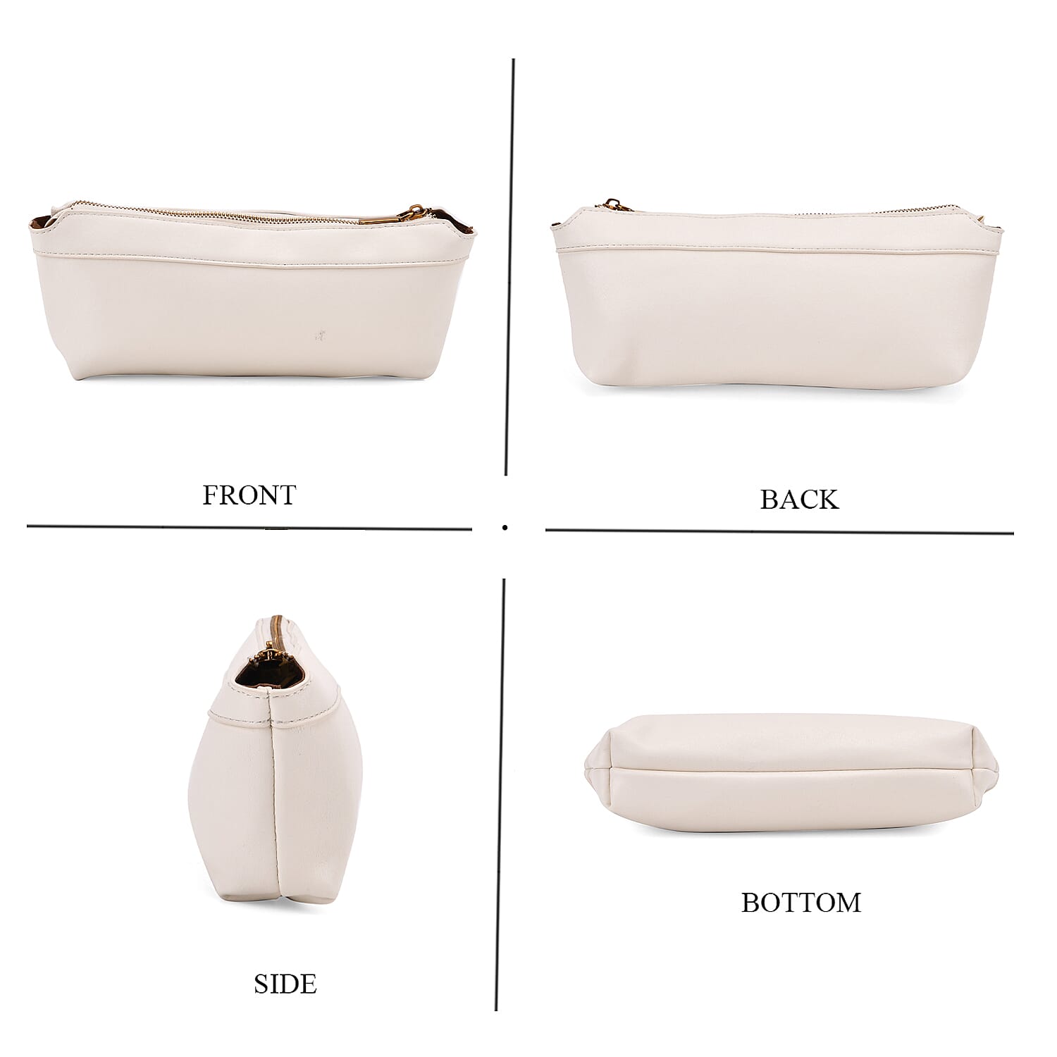 Elegant Off White Hobo Bag with Front Lock and Pouch Set Elegant Off White Hobo Bag with Front Lock and Pouch Set