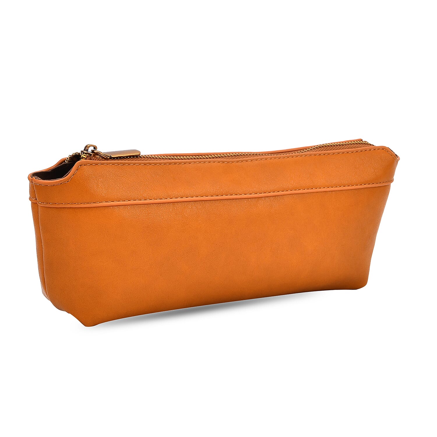 Elegant Hobo Bag with Front Lock and Pouch Set - Orange