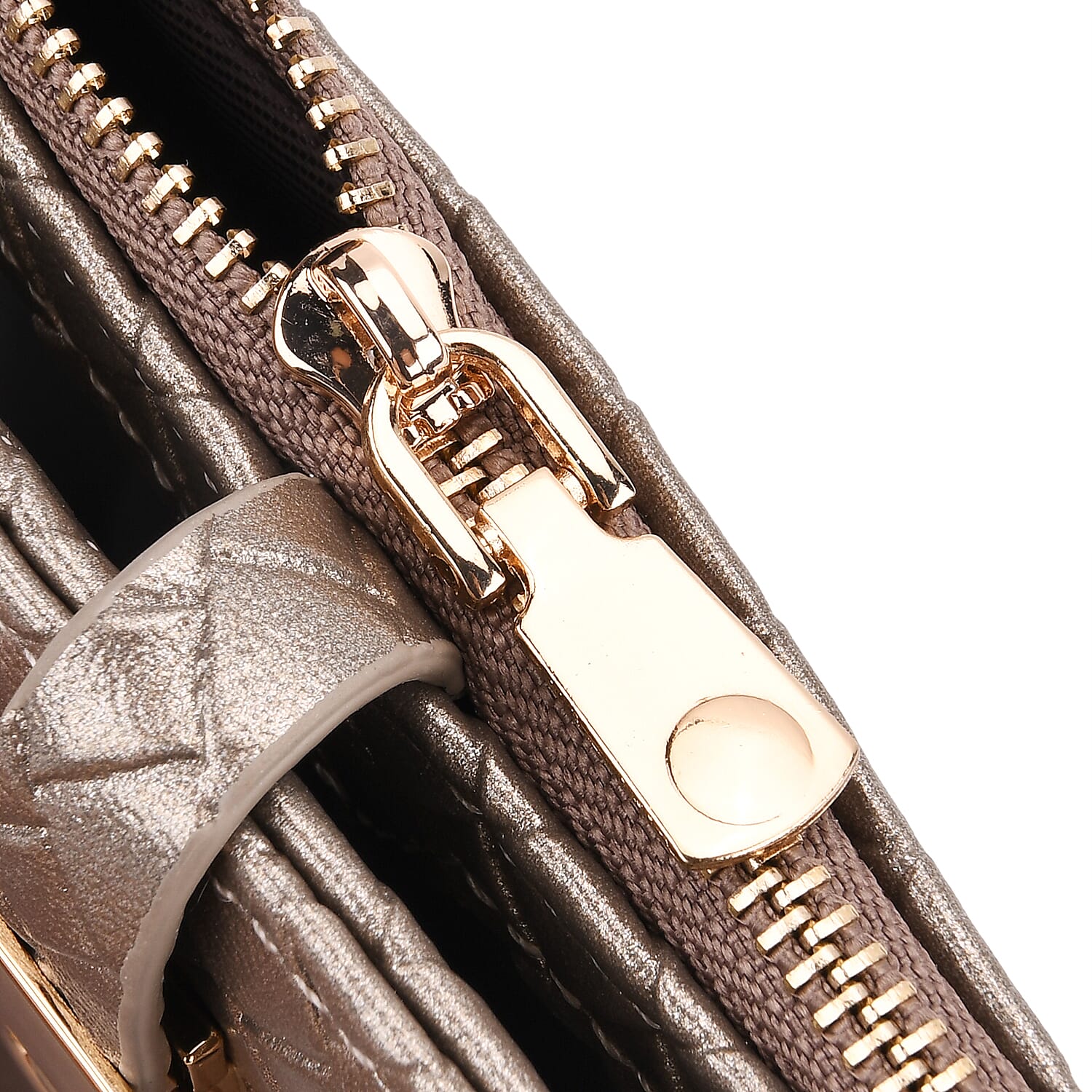 Designer Inspired-Compact RFID Protected Wallet with Gold Clasp - Gold