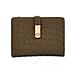 Designer Inspired-Compact RFID Protected Wallet with Gold Clasp - Black