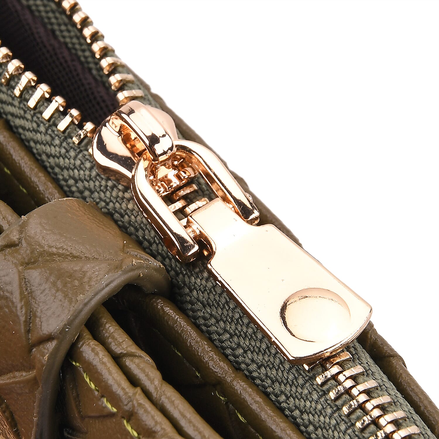 Designer Inspired-Compact RFID Protected Wallet with Gold Clasp - Green