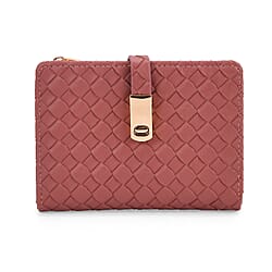 Designer Inspired-Compact RFID Protected Wallet with Gold Clasp - Gold