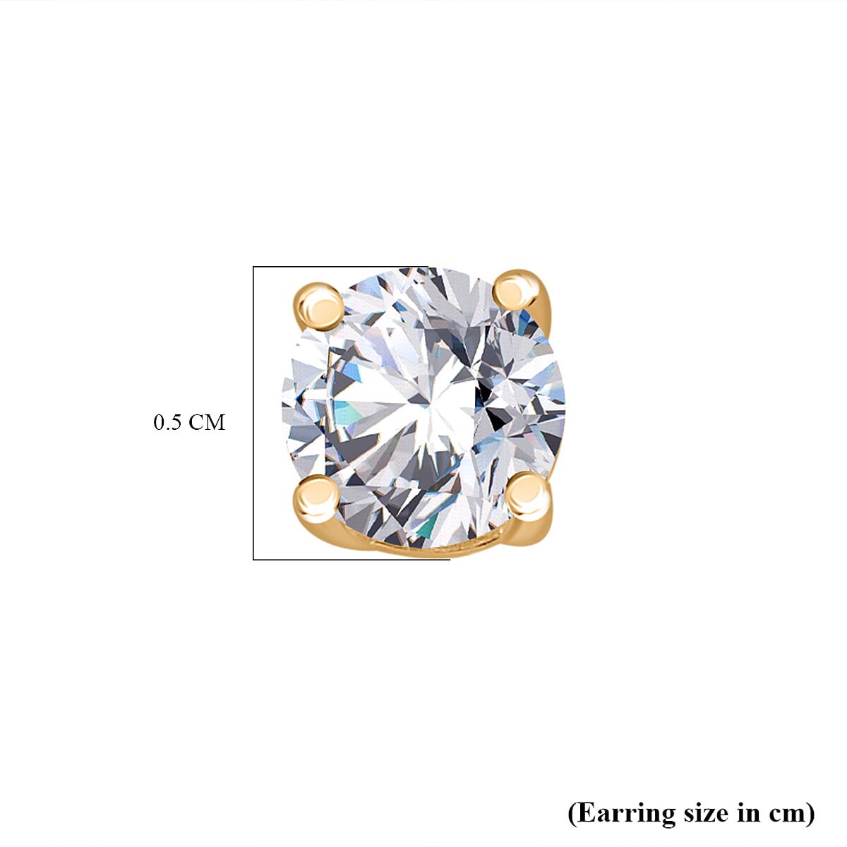 RADIANTA Moissanite - GRA Certified D-VVS1 Moissanite Solitaire Stud Push Post Earring in 18K Vermeil Yellow Gold Plated Sterling Silver 1.00 Ct.