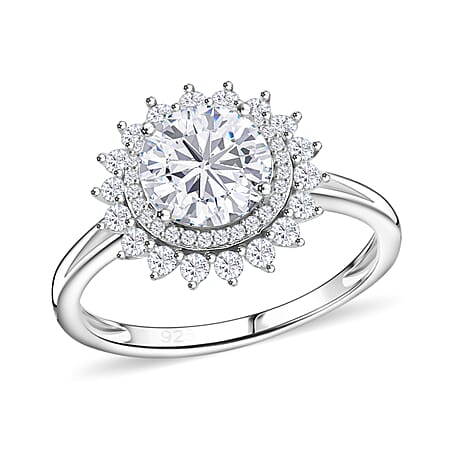 RADIANTA GRA Certified Moissanite D-VVS1 Ring in Rhodium Overlay Sterling Silver 2.31 Ct. RADIANTA GRA Certified Moissanite D-VVS1 Ring in Rhodium Overlay Sterling Silver 2.31 Ct.