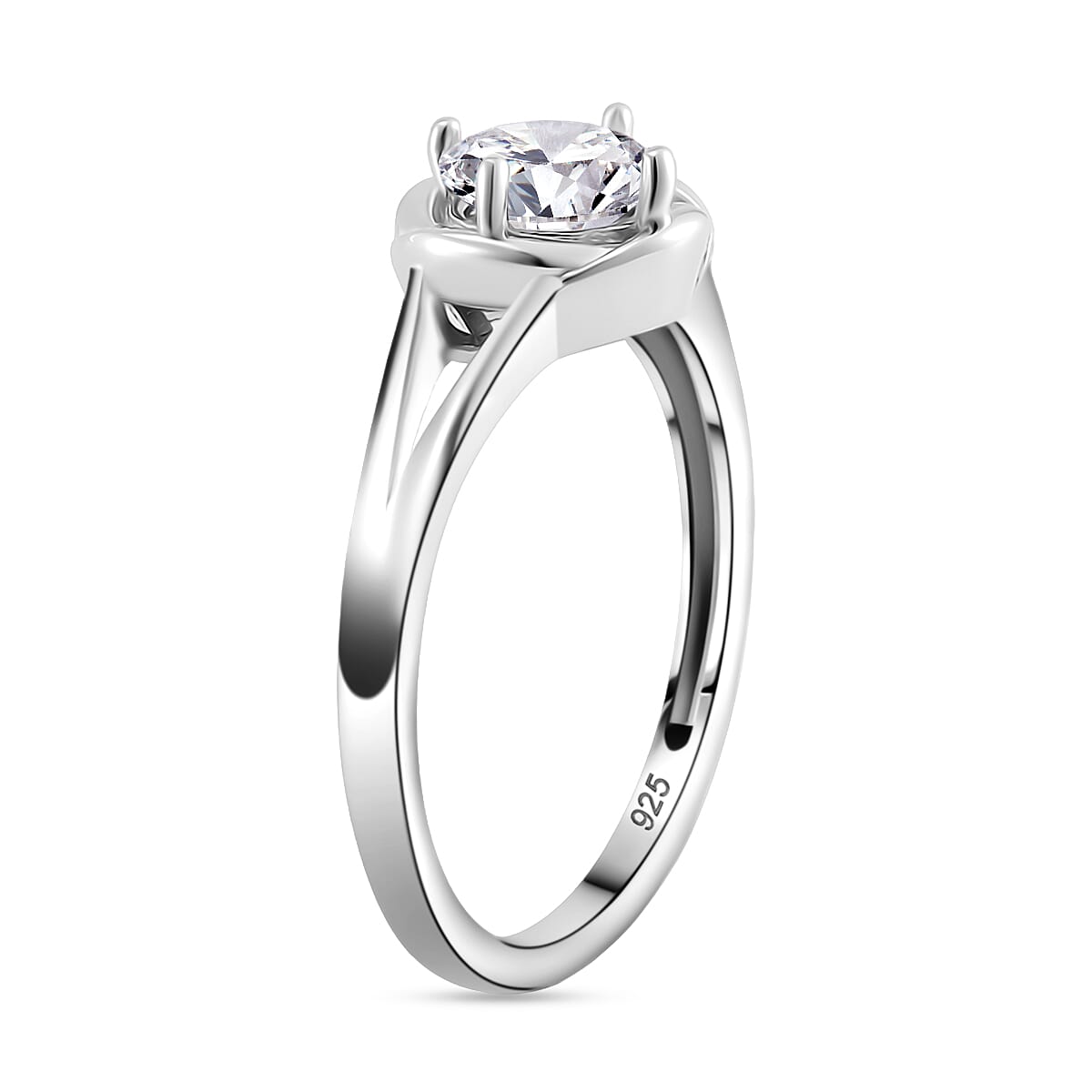 RADIANTA Premium Moissanite GRA Certified (VVS1-D) Solitaire Ring in Rhodium Overlay Sterling Silver