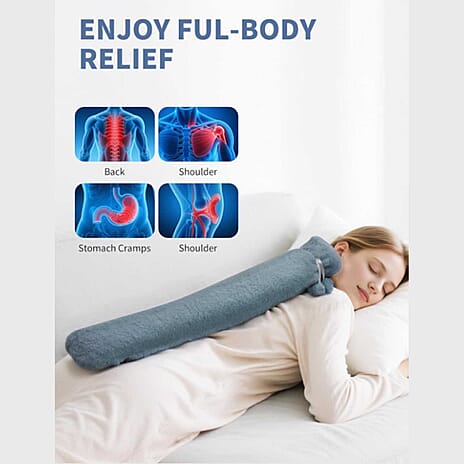 Cable Knitted Long Hot Water Bottle 2L - Pink