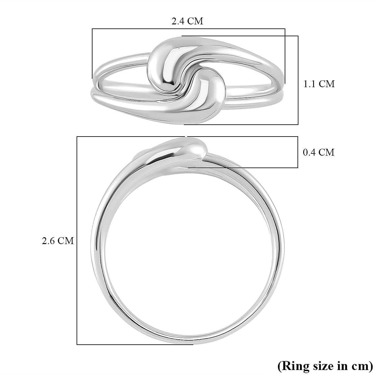 LucyQ - Entwine Drop - Collection Ring in Rhodium Overlay Sterling Silver LucyQ - Entwine Drop - Collection Ring in Rhodium Overlay Sterling Silver