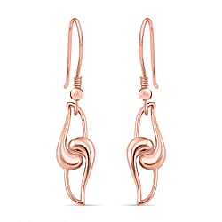 LucyQ - Entwine Drop Collection - Knot Drop Earring with Lever Back in Rhodium Overlay Sterling Silver