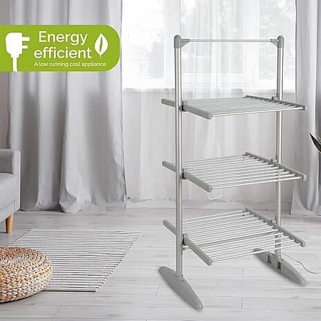 Rediffusion Heated 3 Tier Clothes Airer (Power - 300W) - White - Limited Stock