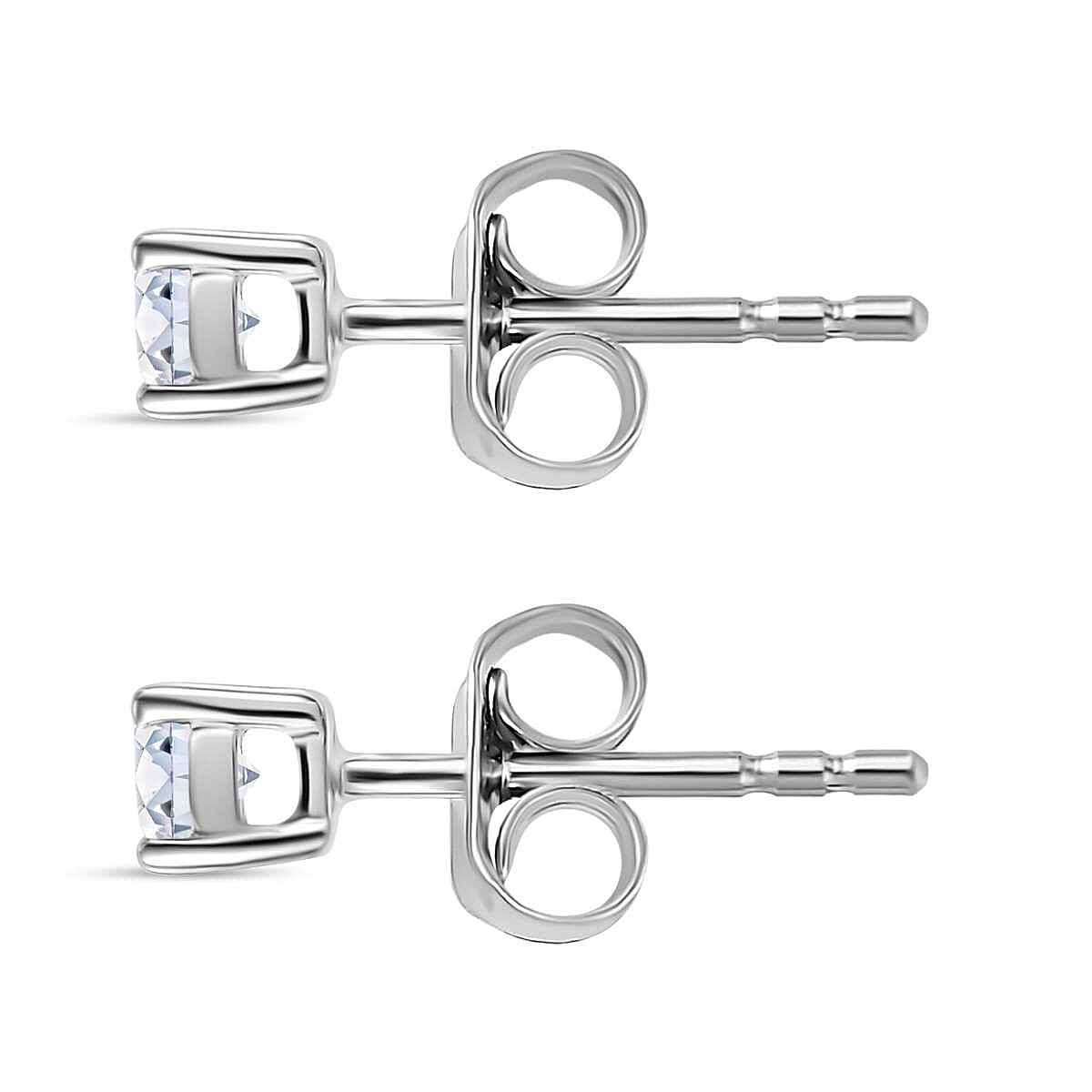 Luxuriant - 9K White Gold Lab Grown Diamond (SI-GH) Solitaire Earrings with Push Back