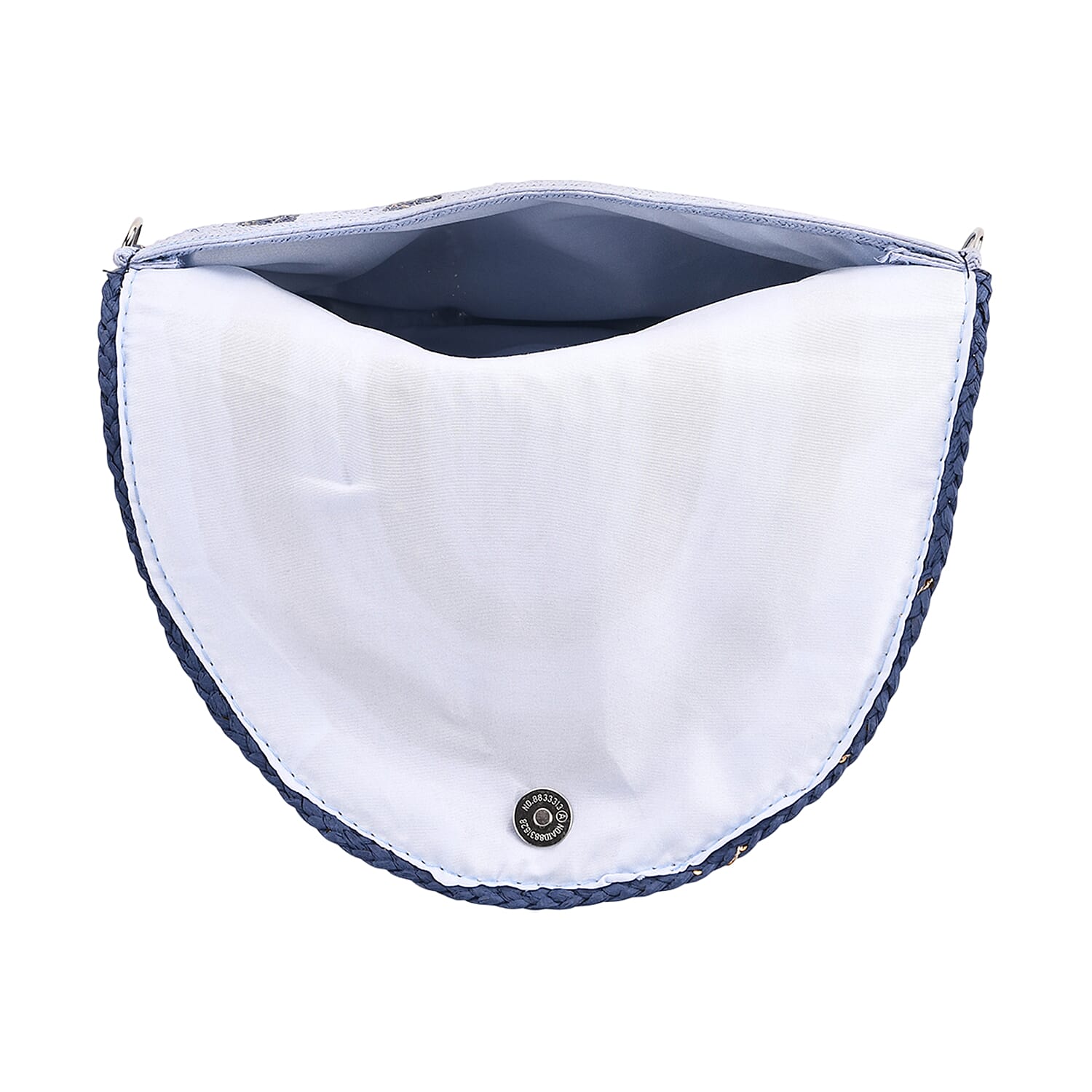 Bohemian Style Stripe Pattern Clutch with Long Adjustable Strap - Blue & Black