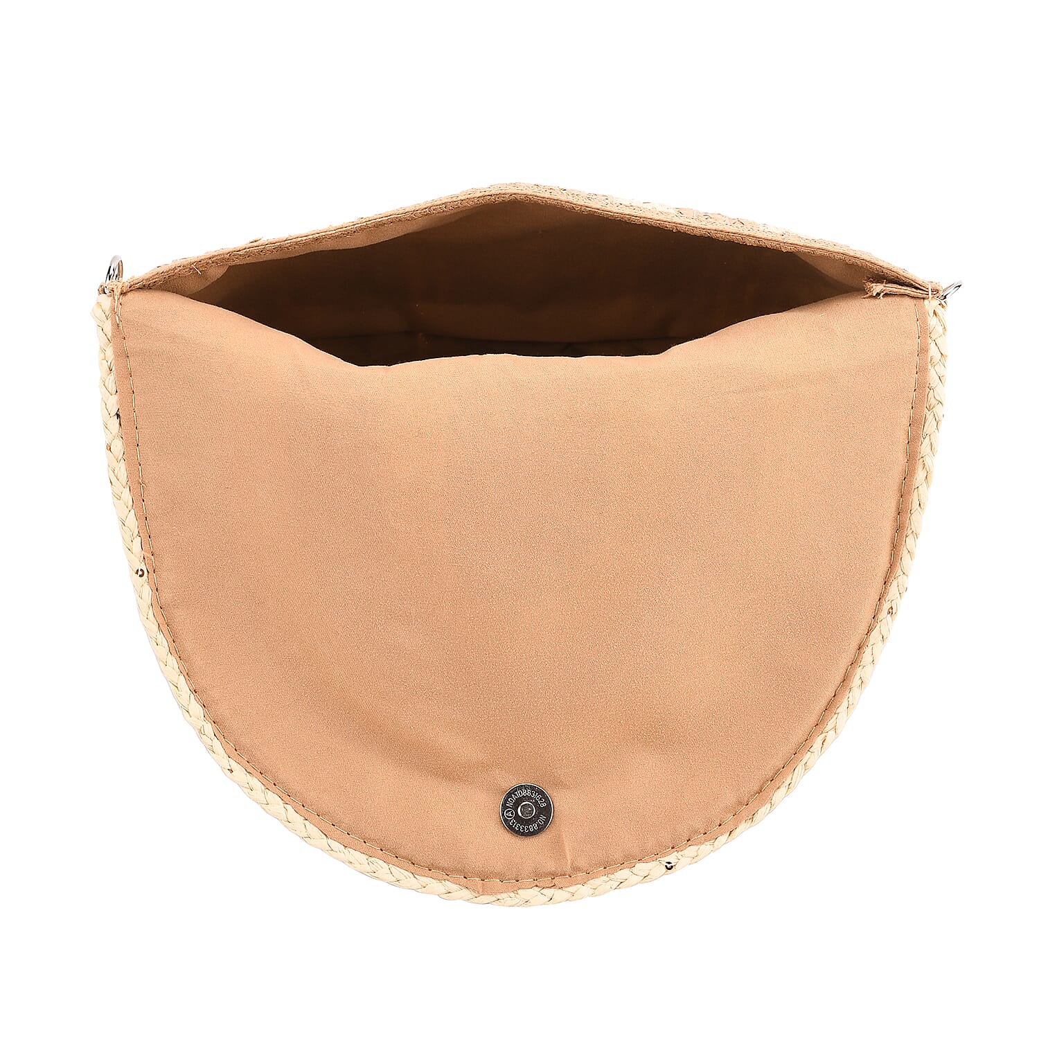 Bohemian Style Stripe Pattern Clutch with Long Adjustable Strap - Khaki & Beige