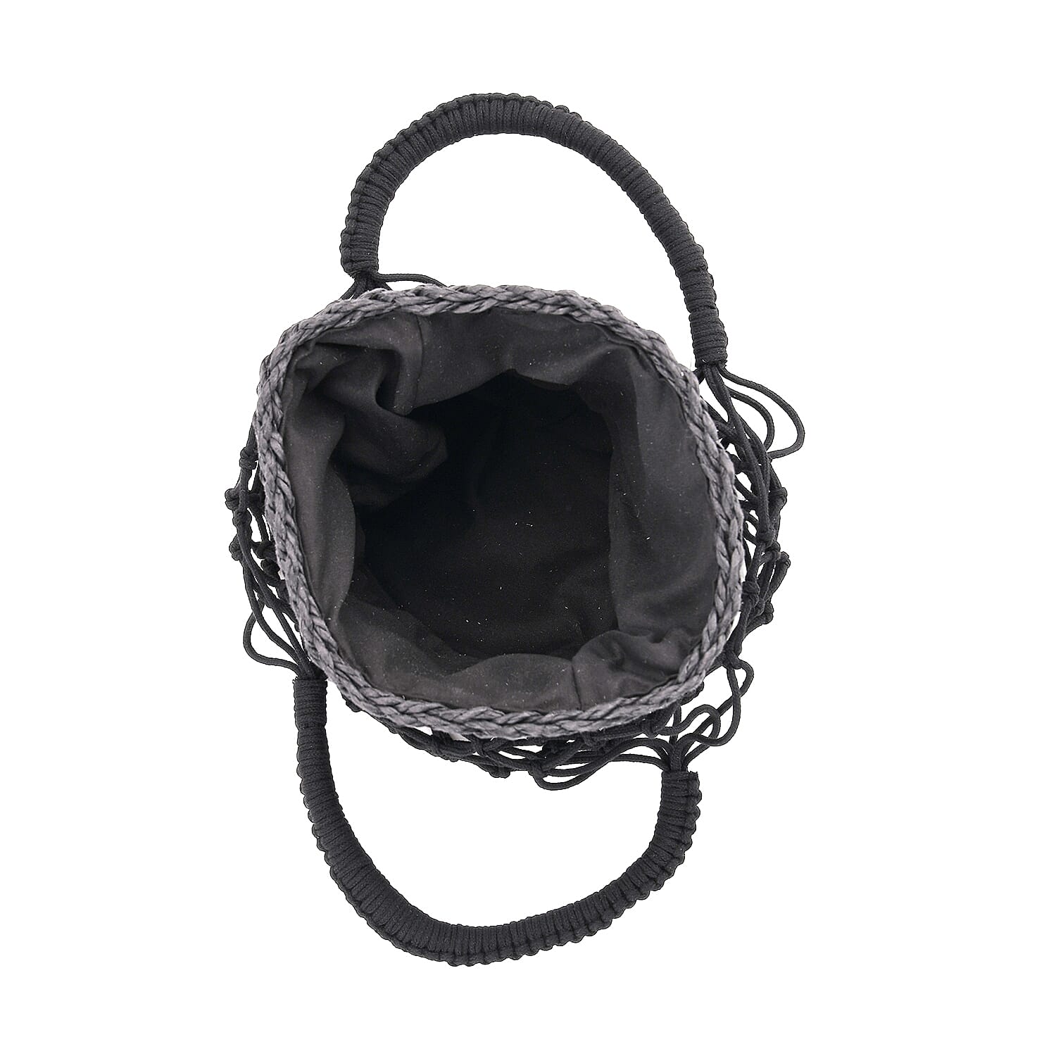 Bohemian Style Fishnet Bucket Bag - Black