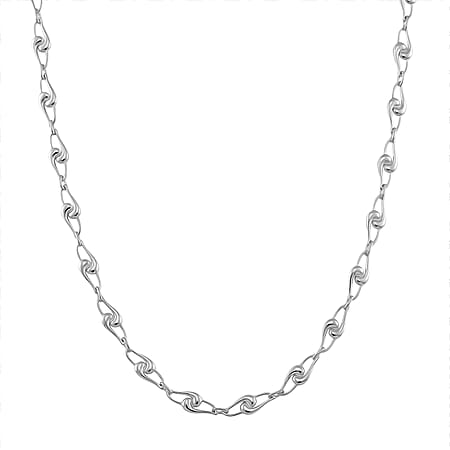 Lucy Q - Entwine Drop Collection - Necklace (Size 20 with Ext) with Lobster Clasp in Rhodium Overlay Sterling Silver Lucy Q - Entwine Drop Collection - Necklace (Size 20 with Ext) with Lobster Clasp in Rhodium Overlay Sterling Silver