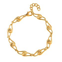 Lucy Q - Entwine Drop Collection - Bracelet (Size - 7.5 with Ext) with Lobster Clasp in 18K Vermeil Rose Gold Over Sterling Silver