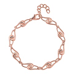 Lucy Q - Entwine Drop Collection - Bracelet (Size - 7.5 with Ext) with Lobster Clasp in 18K Vermeil Rose Gold Over Sterling Silver