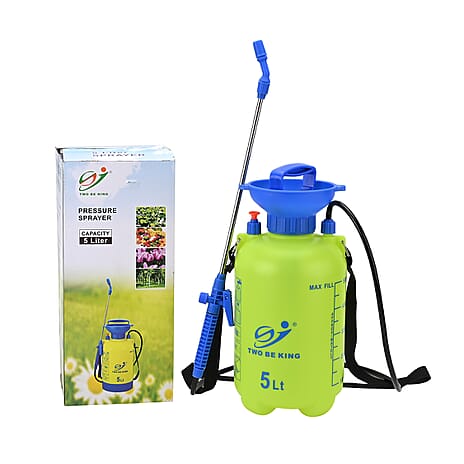 Portable 5 L Pressure Sprayer for Gardening & Cleaning - Yellow & Blue