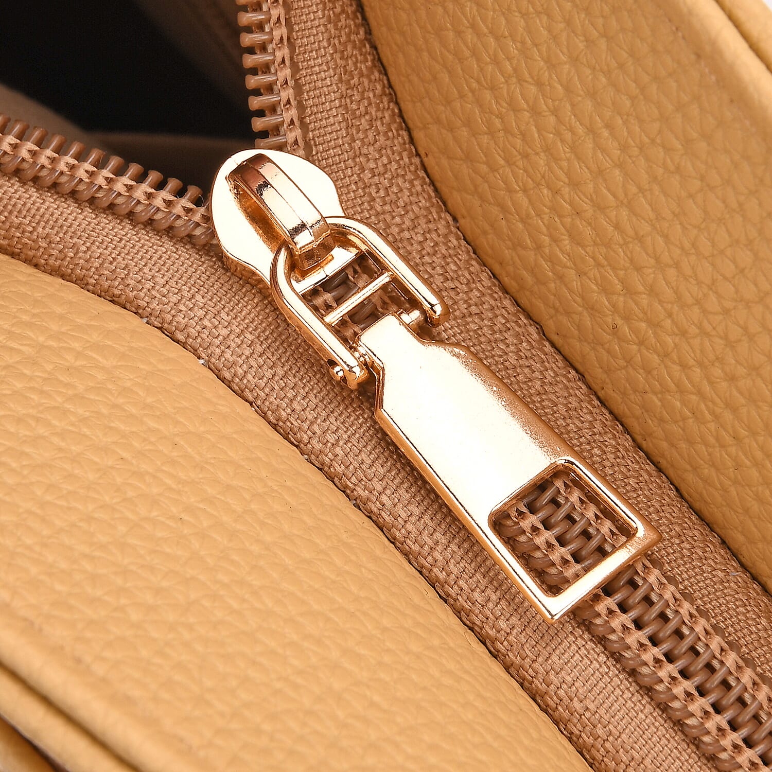 Quilted Diamond Pattern Crossbody Bag with Adjustable Strap - Yellow