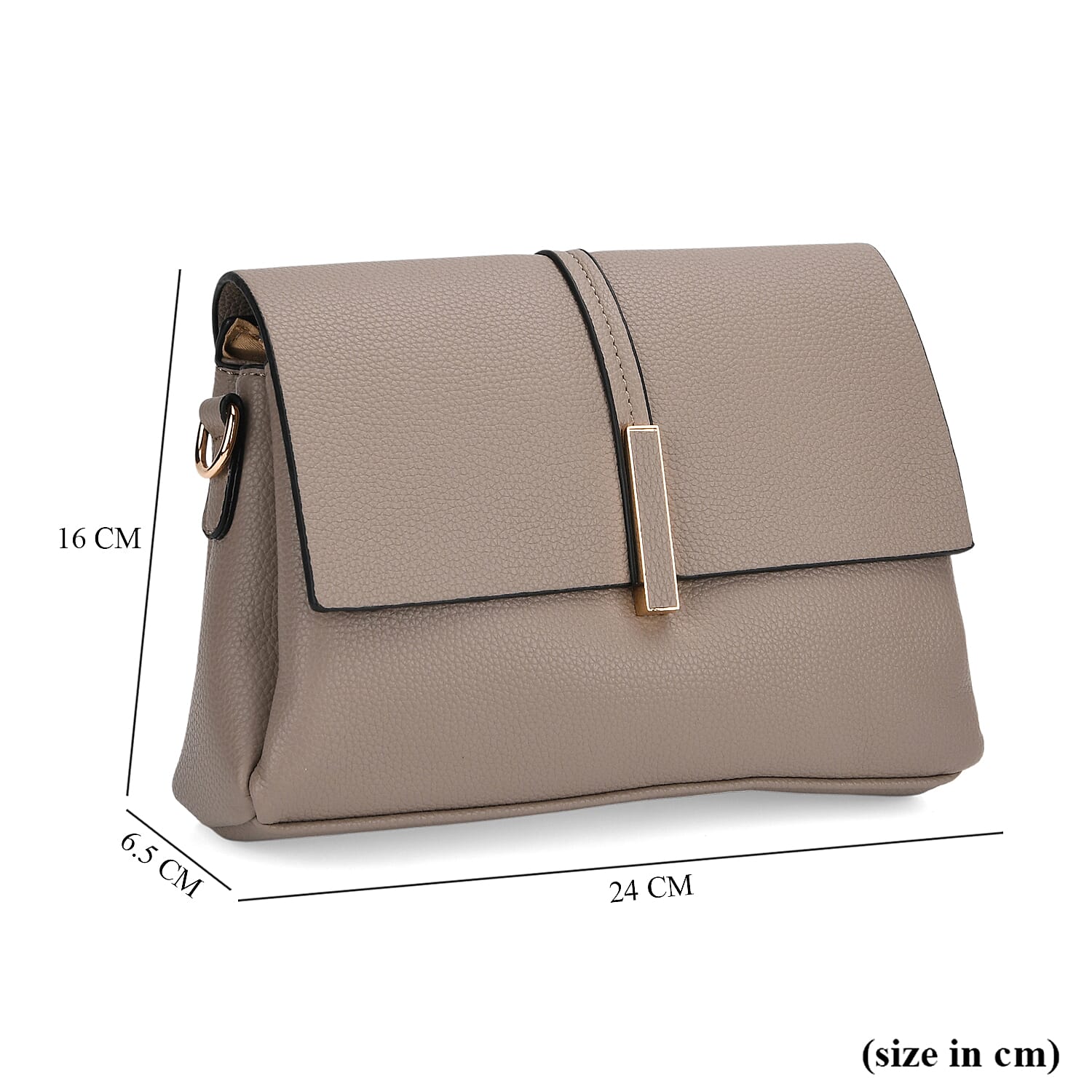 Artisan Crossbody Sling Bag with Geometric Pattern Shoulder Strap - Gray