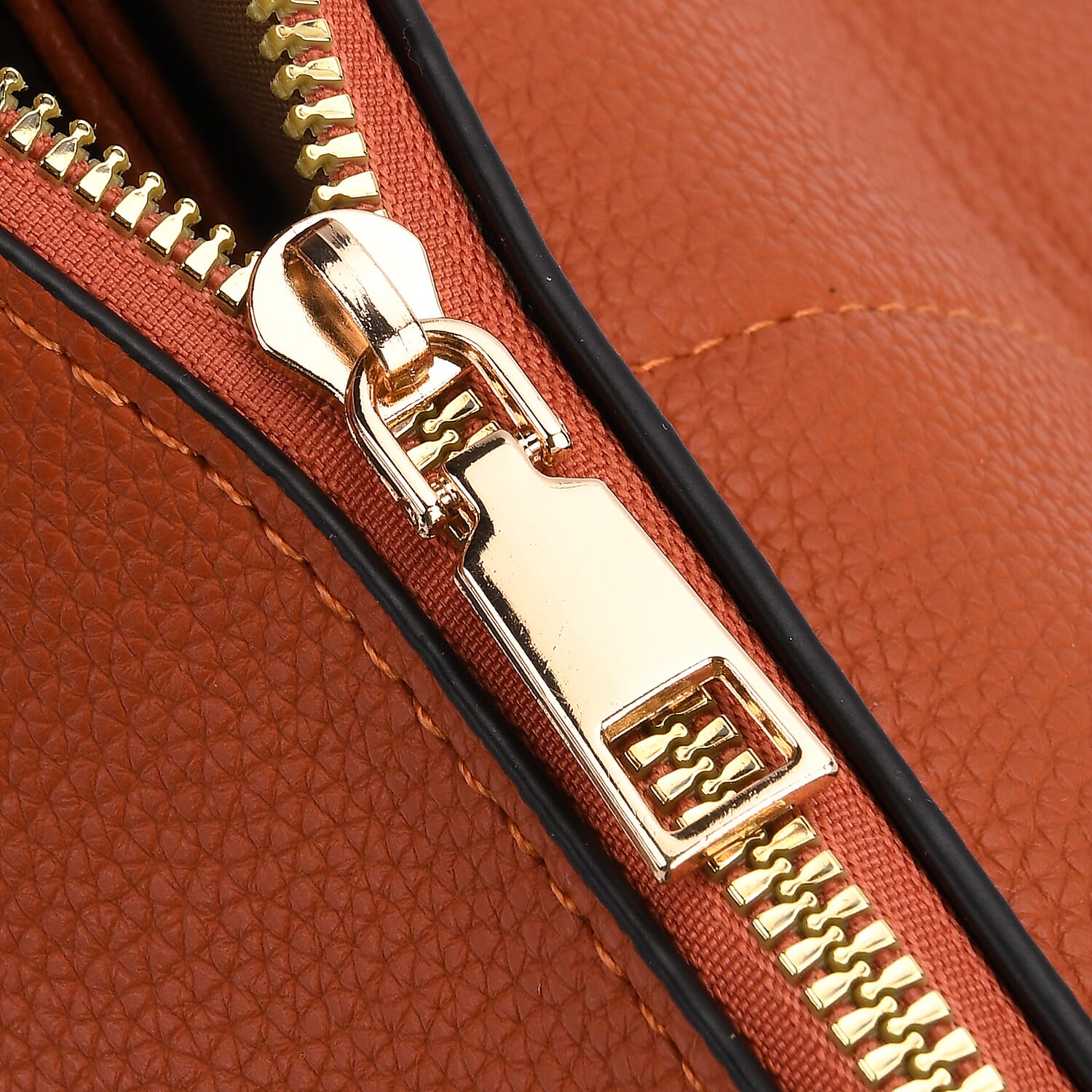 Artisan Crossbody Sling Bag with Geometric Pattern Shoulder Strap - Rust