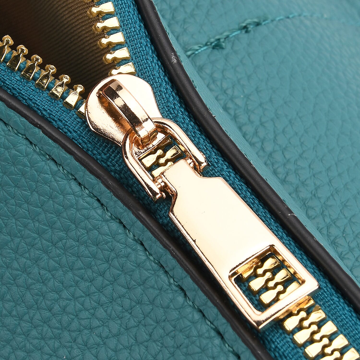 Artisan Crossbody Sling Bag with Geometric Pattern Shoulder Strap - Teal