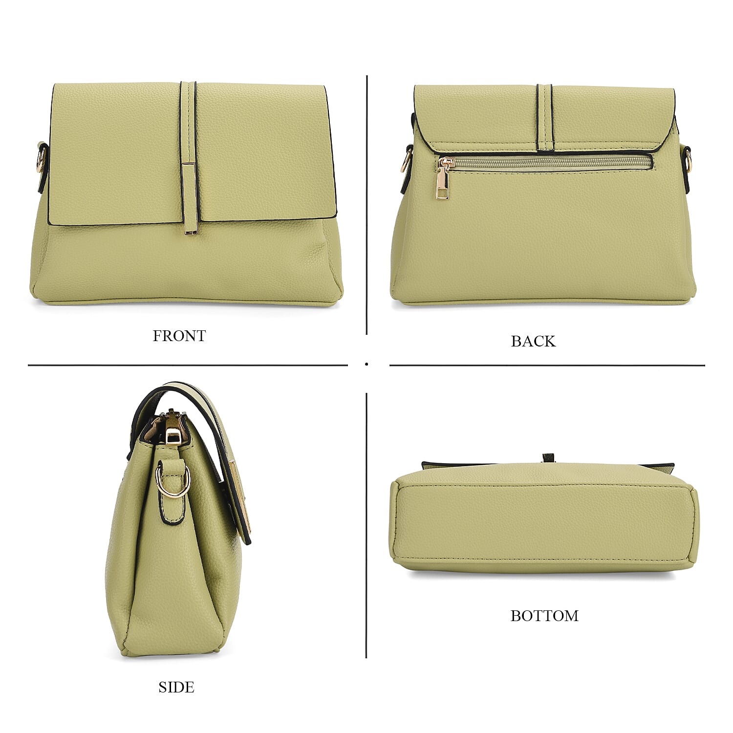 Artisan Crossbody Bag with Geometric Pattern Shoulder Strap - Green