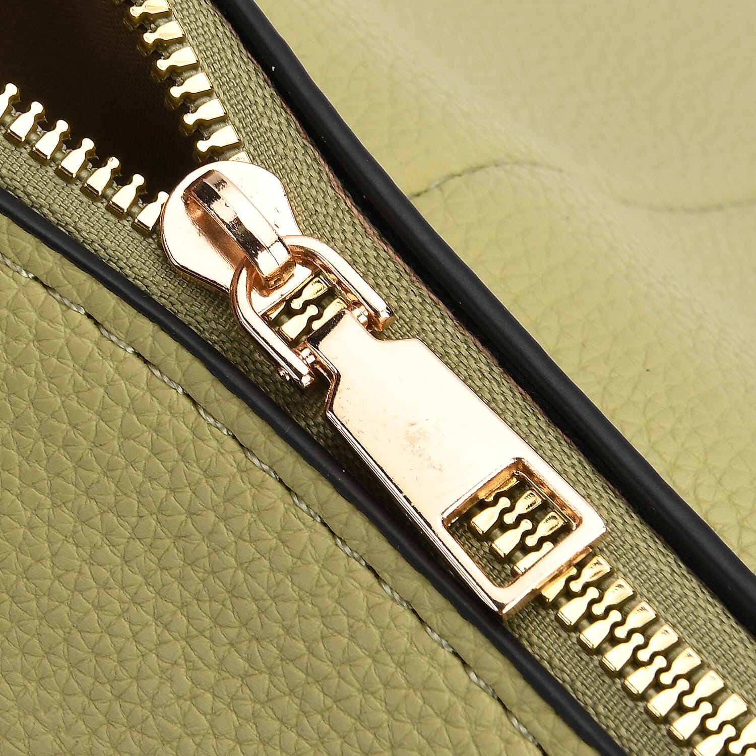 Artisan Crossbody Bag with Geometric Pattern Shoulder Strap - Green