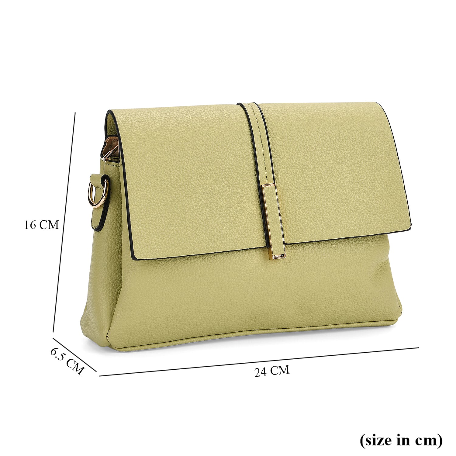 Artisan Crossbody Bag with Geometric Pattern Shoulder Strap - Green