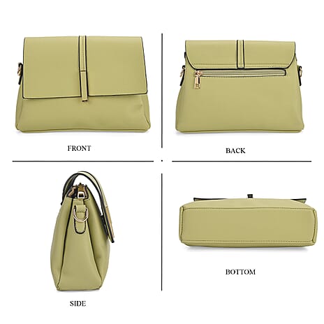 Artisan Sling Bag with Geometric Pattern Strap - Green