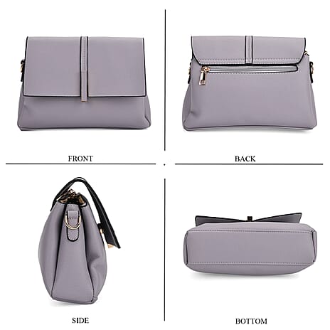 Artisan Sling Bag with Geometric Pattern Strap - Purple