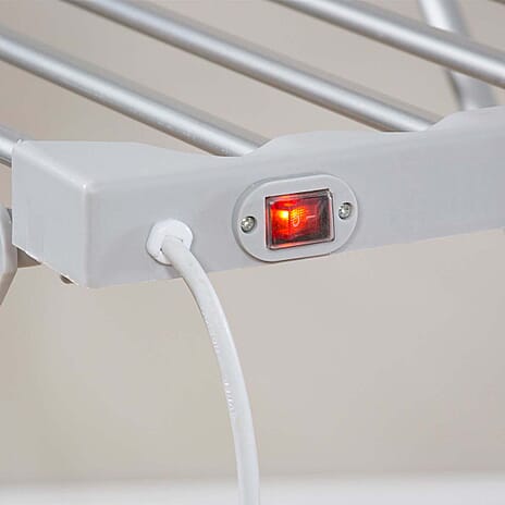 Foldable Electric Heated Clothes Airer (120W) - Silver