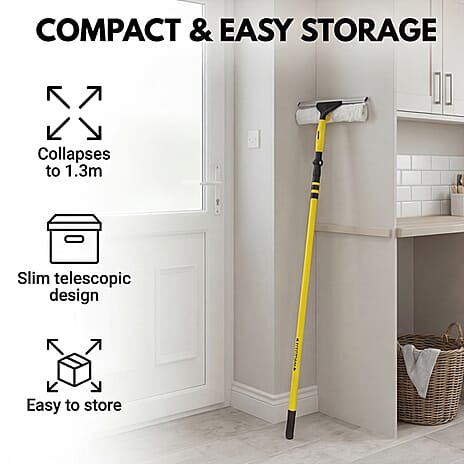 Rolson Telescopic Window Cleaner and Gutter Cleaner - Yellow