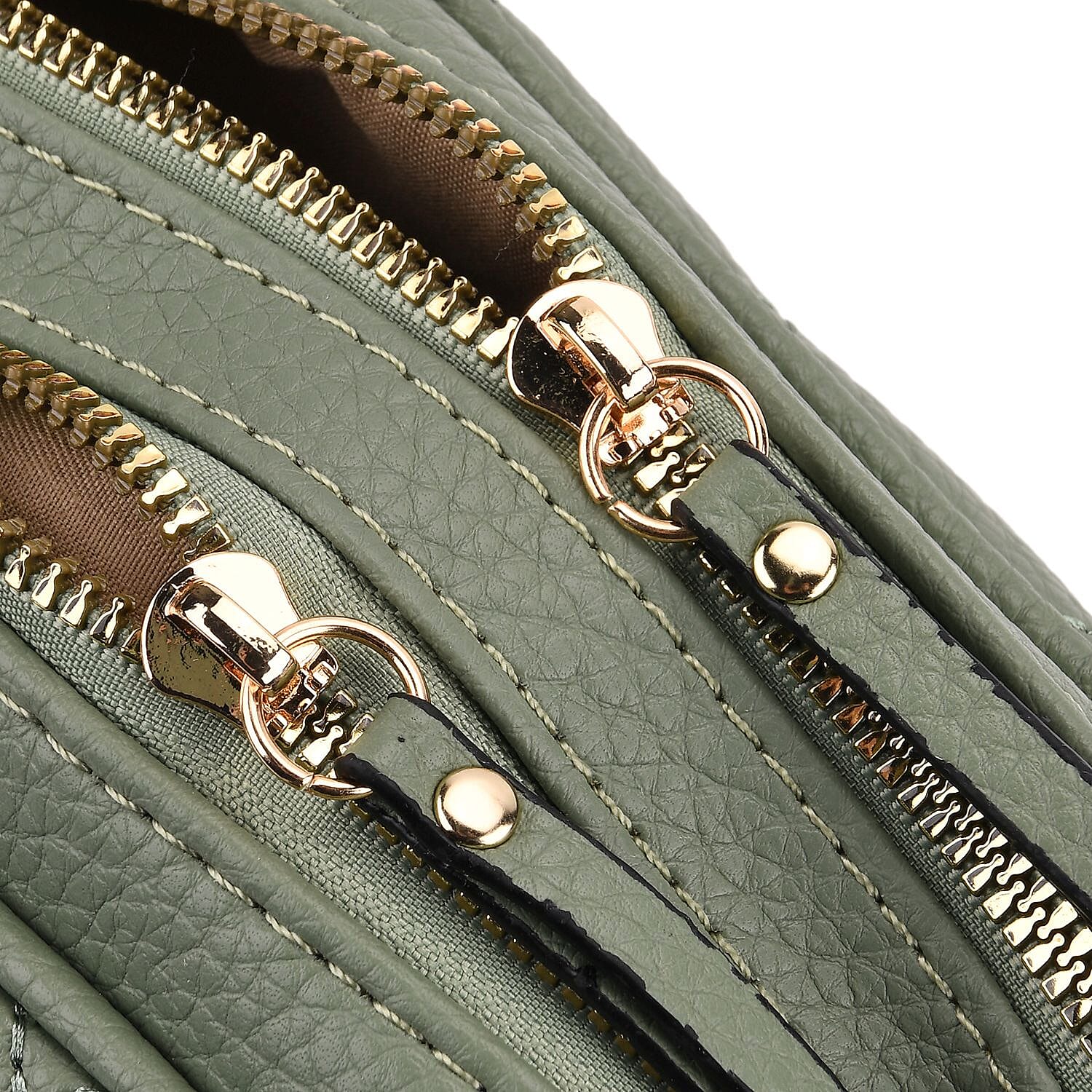 Prime Time Deal - Quilted Fully Lined Crossbody Bag With Adjustable Length Strap - Green