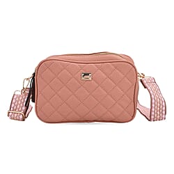 Prime Time Deal - Quilted Fully Lined Crossbody Bag With Adjustable Length Strap - Gold