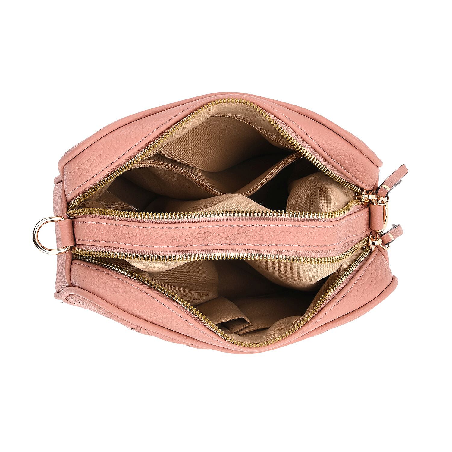 Prime Time Deal - Quilted Fully Lined Crossbody Bag With Adjustable Length Strap - Pink