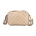 Prime Time Deal - Quilted Fully Lined Crossbody Bag With Adjustable Length Strap - Beige
