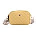 Stylish Quilted Crossbody Bag with Patterned Strap - White