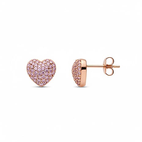 9K Rose Gold SGL Certified Natural Pink Diamond Earrings