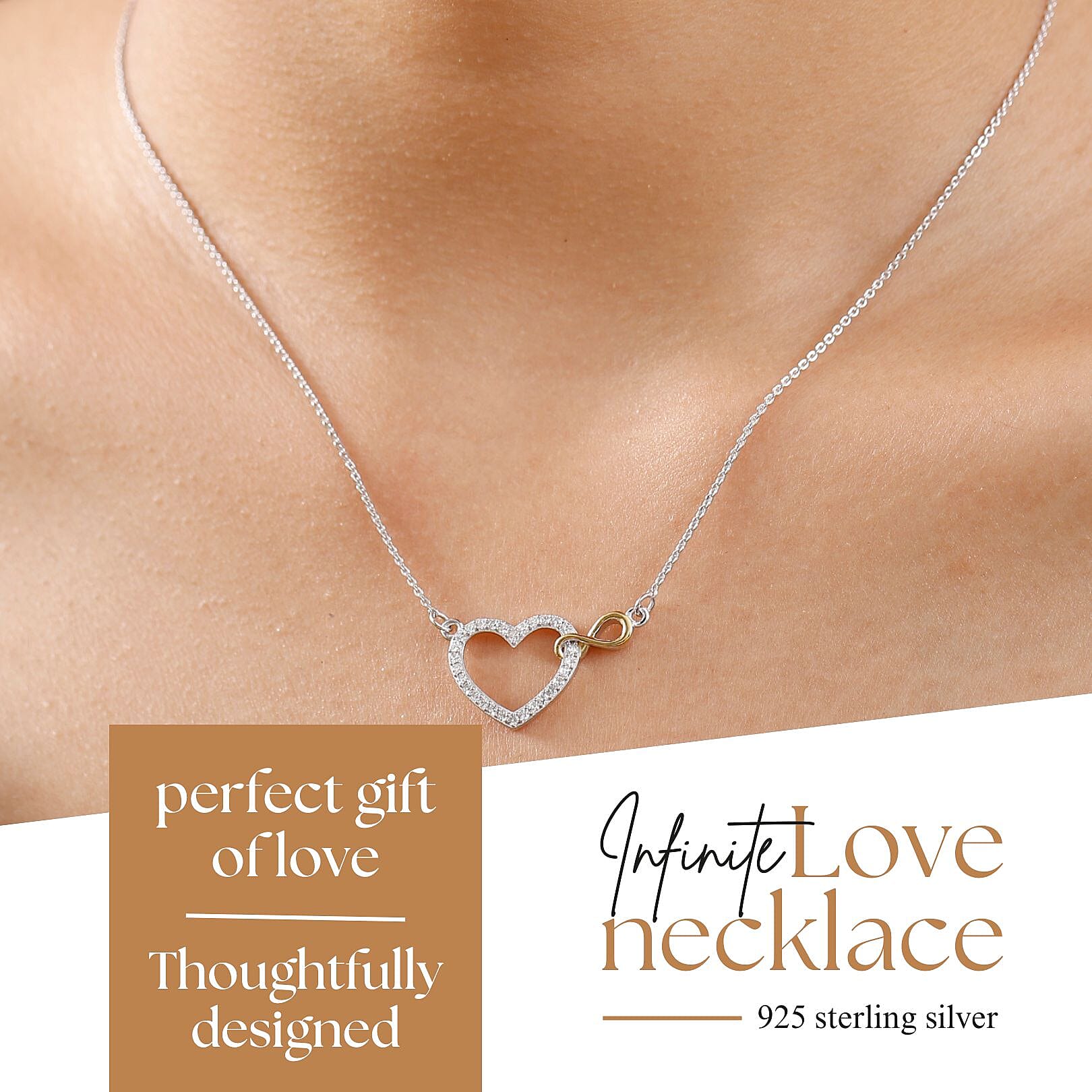 Luxuriant Diamond Lab Grown Diamond (SI-G-H) Necklace (Size 20) in 18K Vermeil Yellow Gold Plated & Rhodium Overlay Sterling Silver