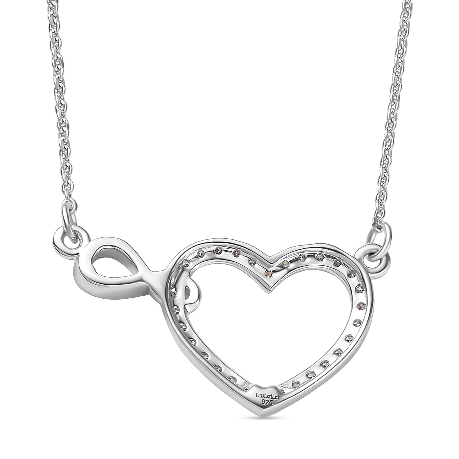 Luxuriant Diamond Lab Grown Diamond (SI-G-H) Necklace (Size 20) in 18K Vermeil Yellow Gold Plated & Rhodium Overlay Sterling Silver