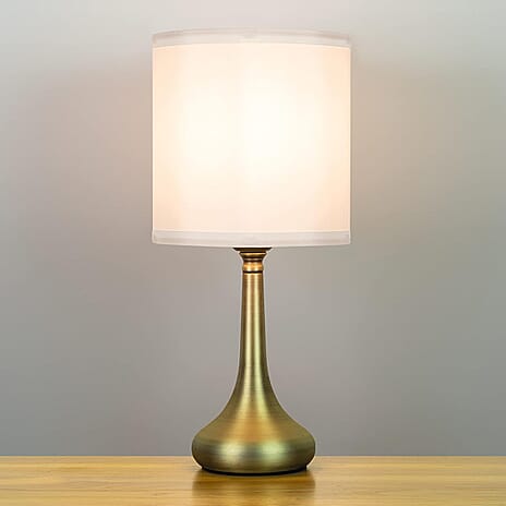 Sarav Chrome Touch Lamp with Grey Shade