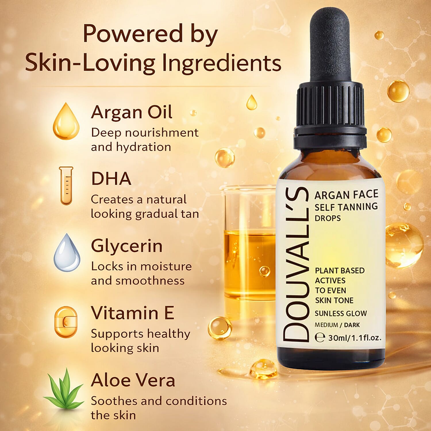 Douvalls- Argan Body Self Tanning Spray (60ml) - Medium-Dark