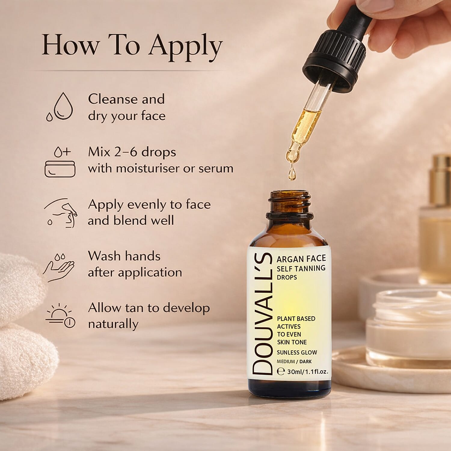 Douvalls- Argan Body Self Tanning Spray (60ml) - Medium-Dark