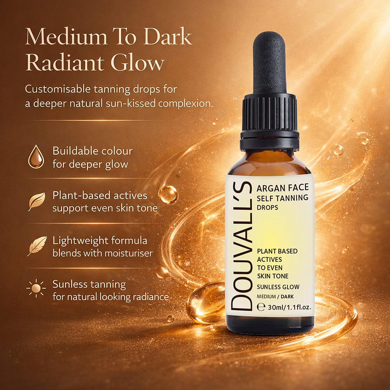 Douvalls- Argan Body Self Tanning Spray (60ml) - Medium-Dark