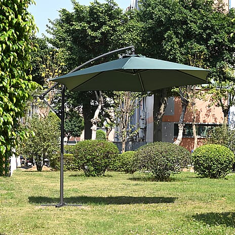 Banana Patio Umbrella with Crank Handle - Green - Green